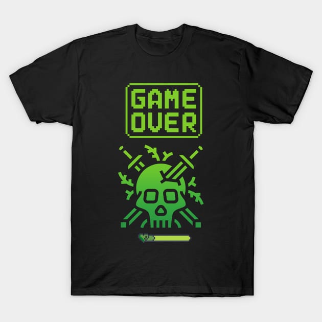 Game over green retro oldschool T-Shirt by Laakiiart